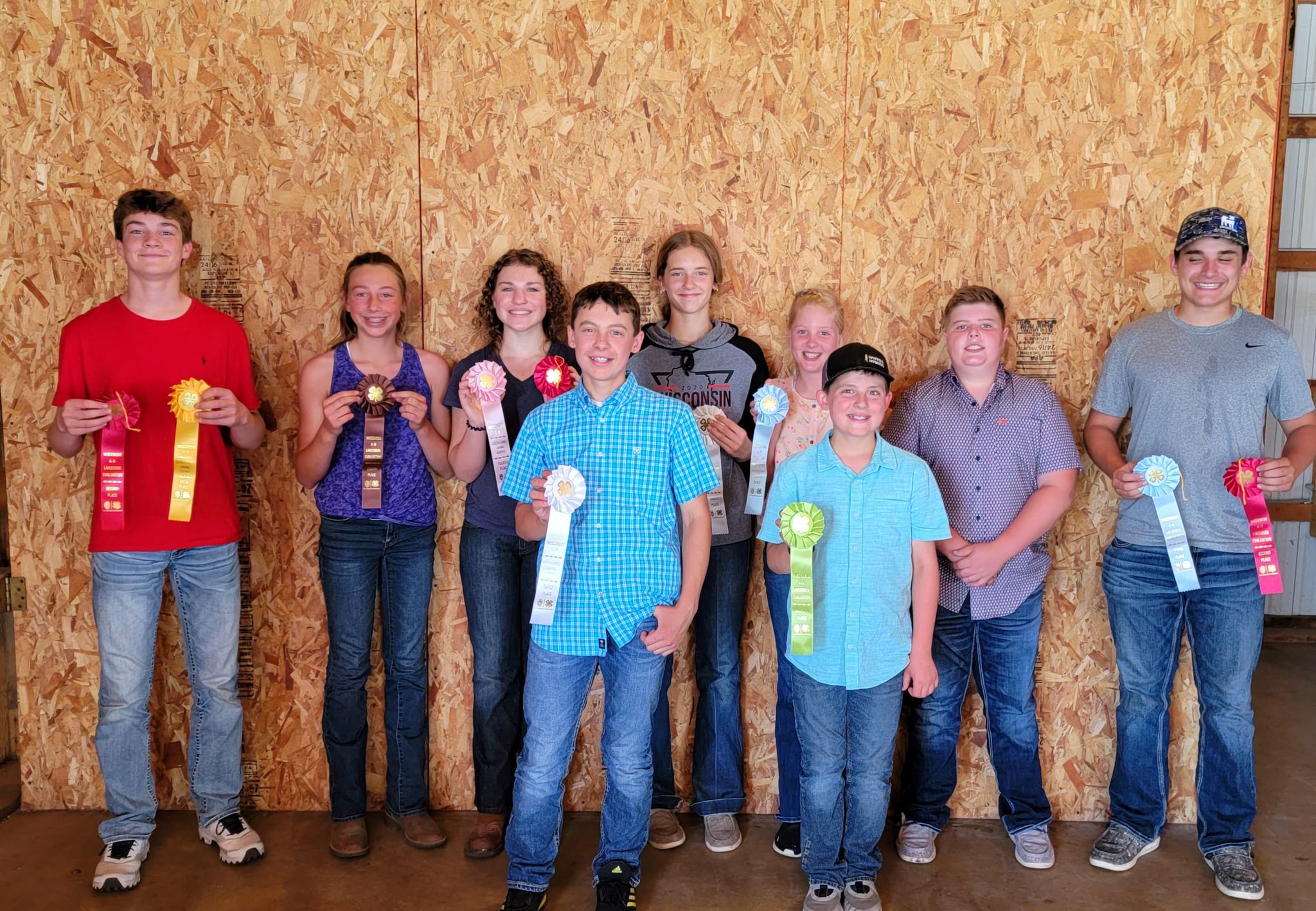 Rock County 4H Livestock Judging Team Judging Results from Area Animal