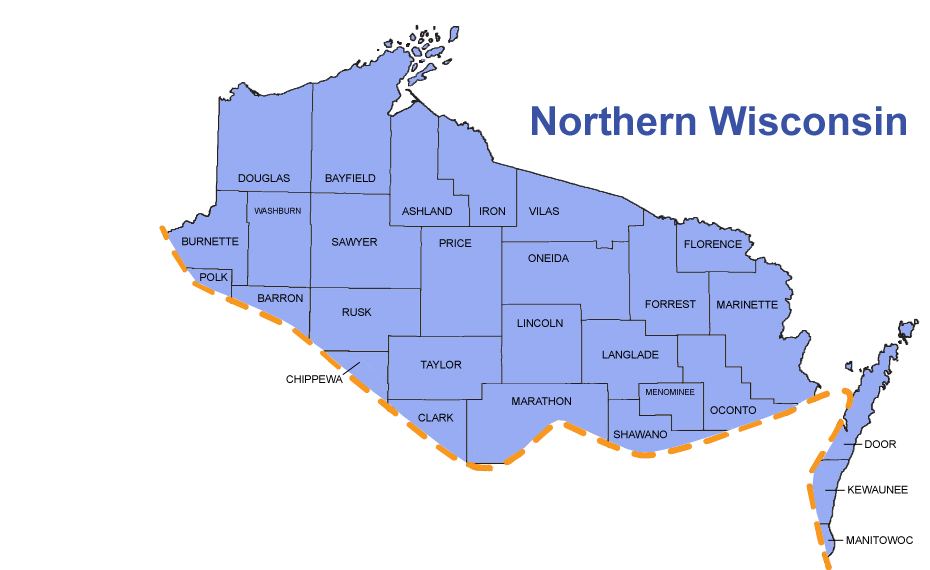 map of northern wisconsin For Corn Grain Cover Crops In Wisconsin map of northern wisconsin