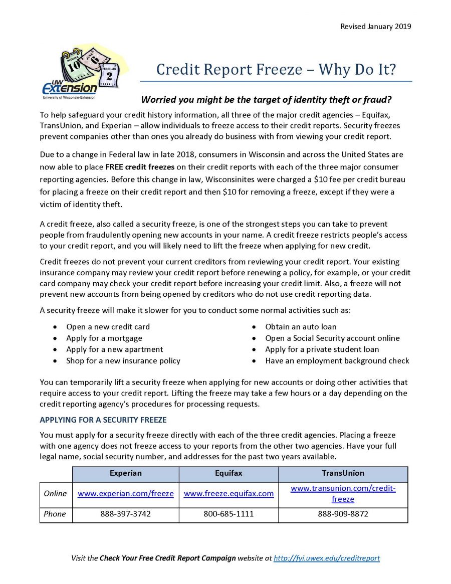 Security Freezes and Fraud Alerts Check Your Free Credit Report Campaign