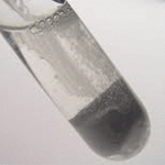 Test tube with nitrates in water