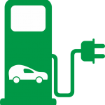 icon of gas pump with electric plug