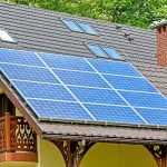 solar panel array on residential rooftop