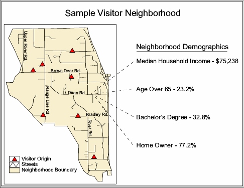 Sample Map Showing Neighborhood and Demographic Attributes