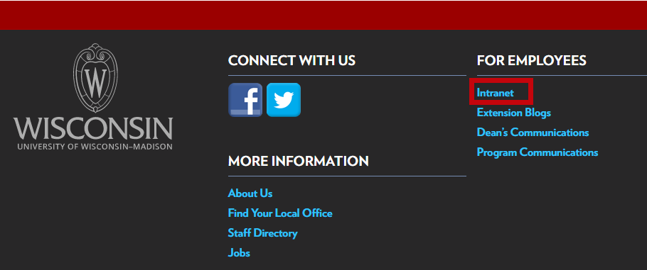 Extension Footer For Employees section