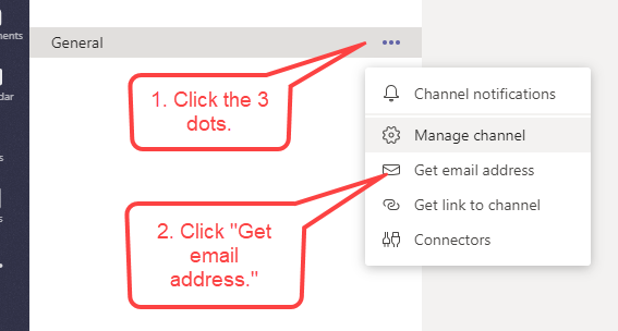 Click the 3 dots next to the channel name and click “Get email address.”