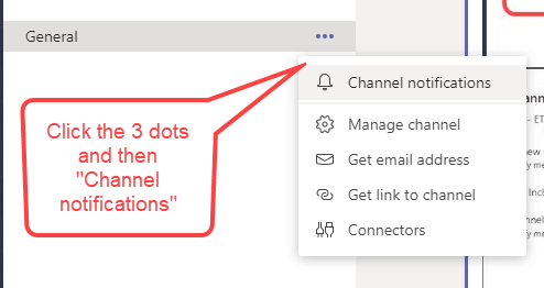 Click the 3 dots and then channel notifications in the menu