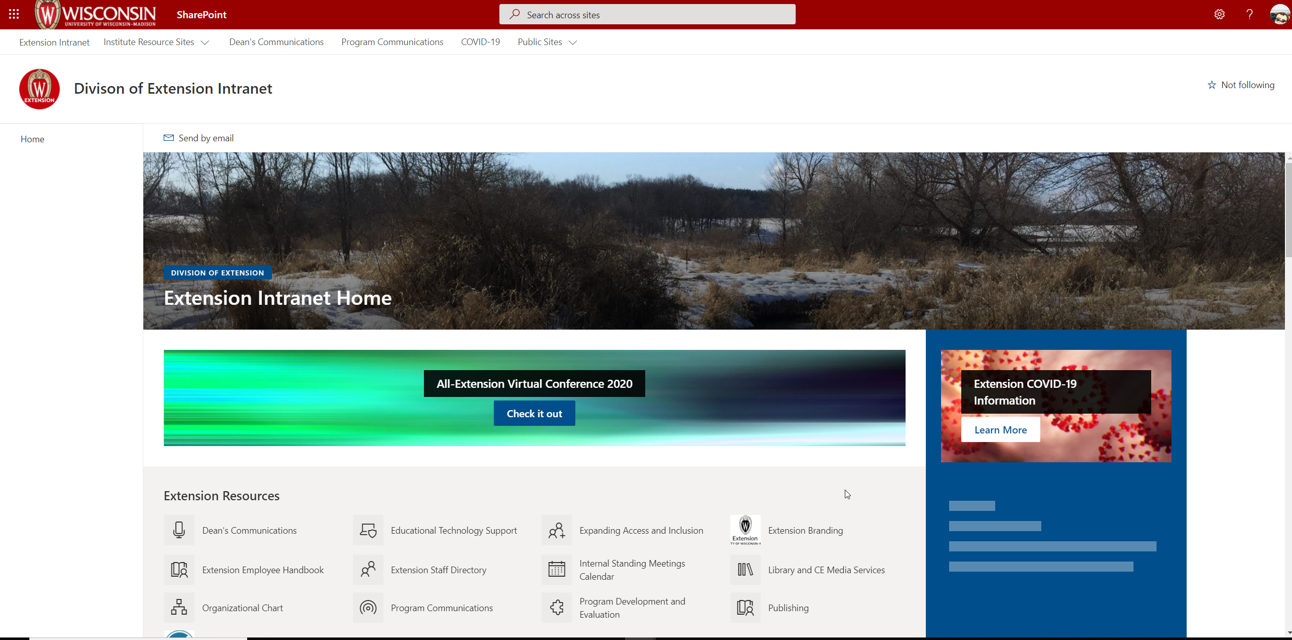 Division of Extension Intranet Home Page