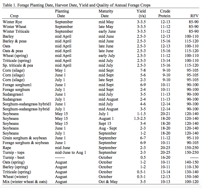 fodder crops list