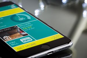 Phone displaying a finance app
