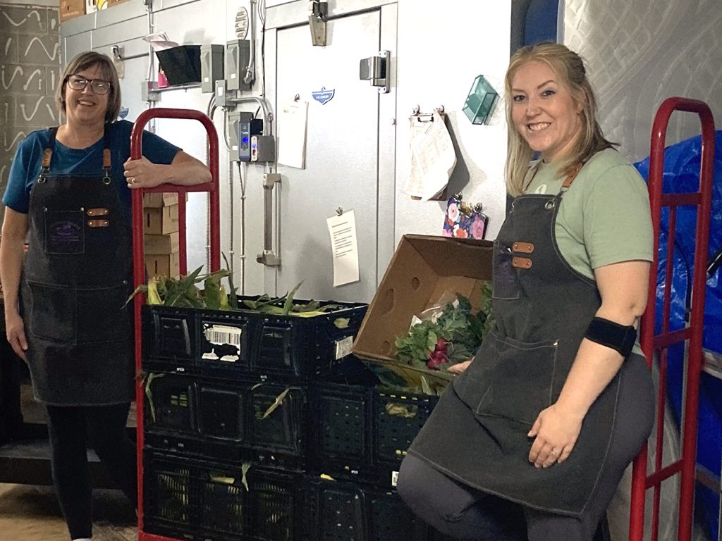 workers at food pantry