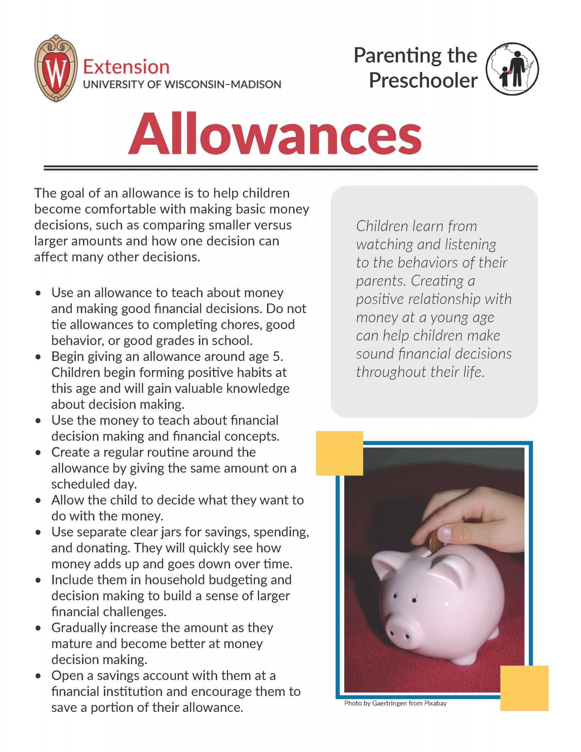 Allowances Parenting The Preschooler