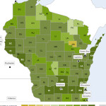 Screenshot of County Health Rankings website showing Wisconsin data.