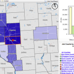 Screenshot of LEHD data visualized using the OnTheMap tool.