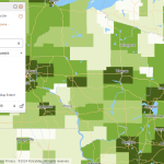 Screenshot of PolicyMap with example data for Counties in Wisconsin.