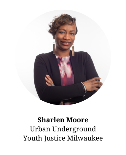Headshot of Sharlen Moore - Member of the planning committee and part of Urban Underground and Youth Justice Milwaukee. 