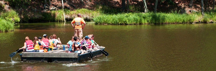 Barge crossing the Wisconsin River