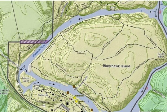 Map of Upham Woods with the expansion drawn onto the map in purple. 