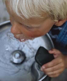 boy drinking water