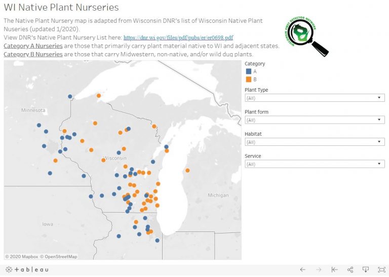 Wisconsin Native Plant Nurseries Map Wisconsin First Detector Network